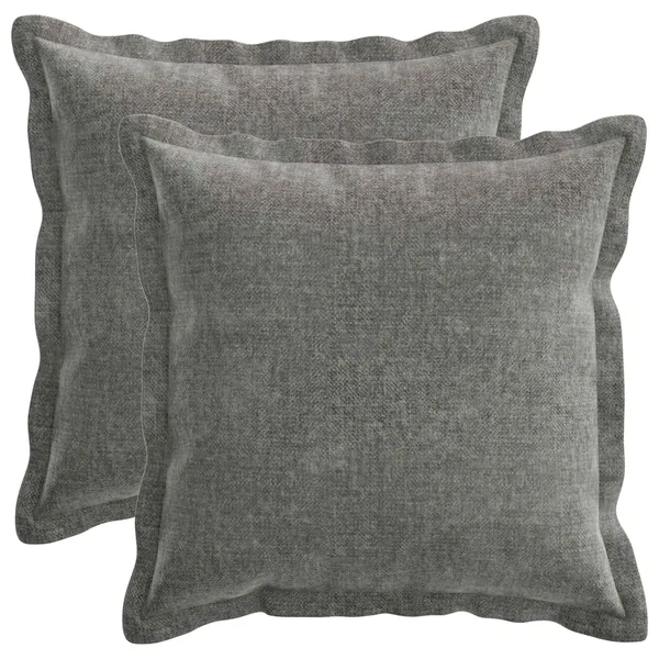 Housse de coussin 2 pcs HOUTEN Gris foncé 50 x 50 cm