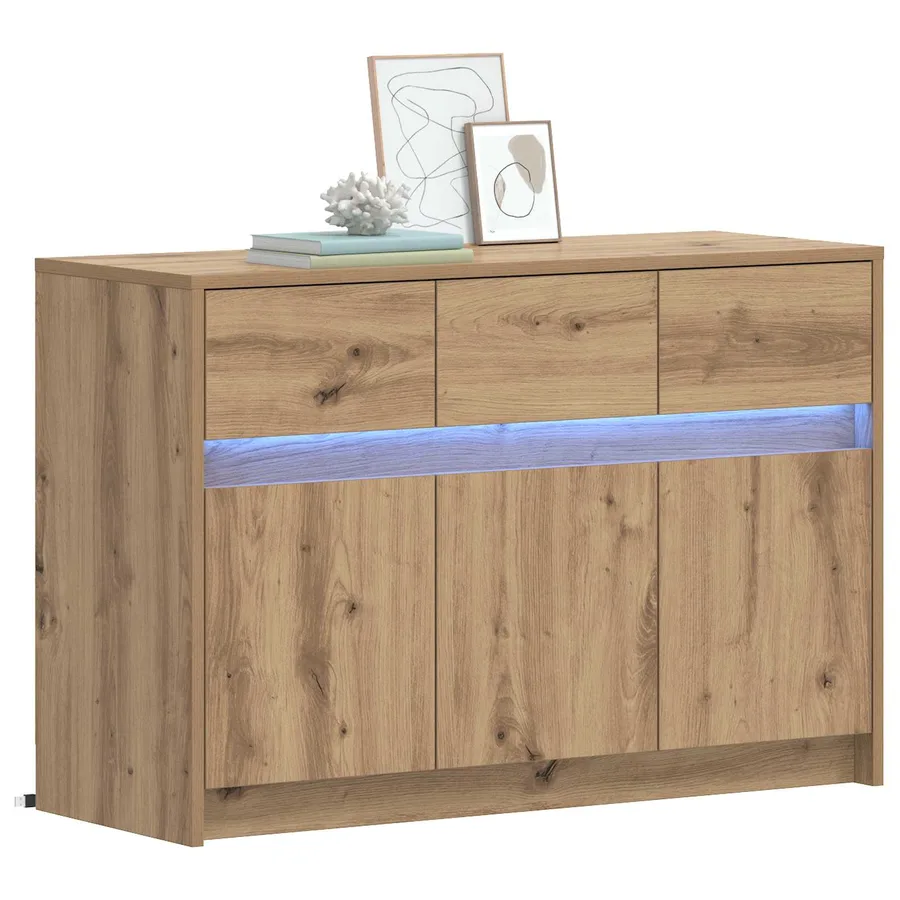 Meuble TV 91 x 34 x 61 cm Chêne artisanal Bois d'ingénierie - 3
