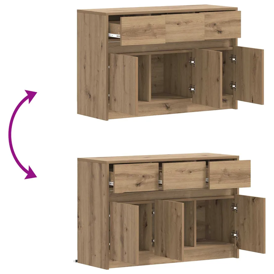 Meuble TV 91 x 34 x 61 cm Chêne artisanal Bois d'ingénierie - 8