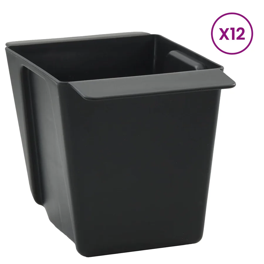 Caisses à fleurs pour palettes Euro 12 pcs Noir 14 x 9 x 9,5 cm - 3