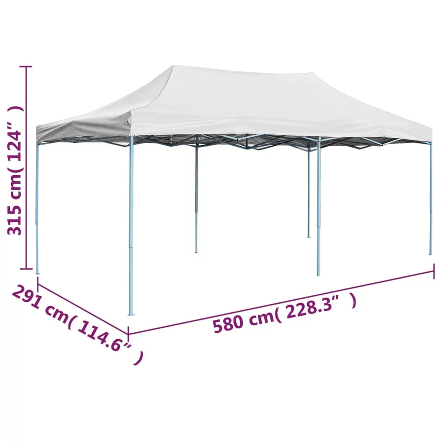 Tente de réception pliable professionnelle 3x6 m Acier Blanc - 9