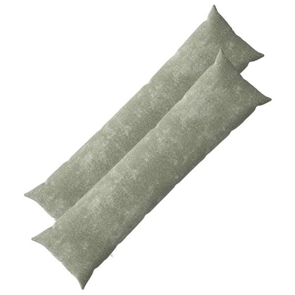 Housse de coussin 2 pcs HEERLEN Vert 40 x 145 cm Tissu Chenille