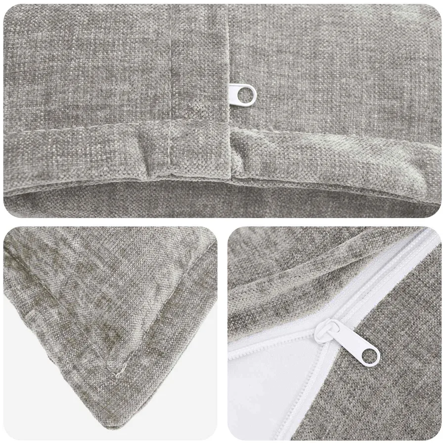 Housse de coussin 2 pcs HEERLEN Gris clair 40 x 145 cm - 4