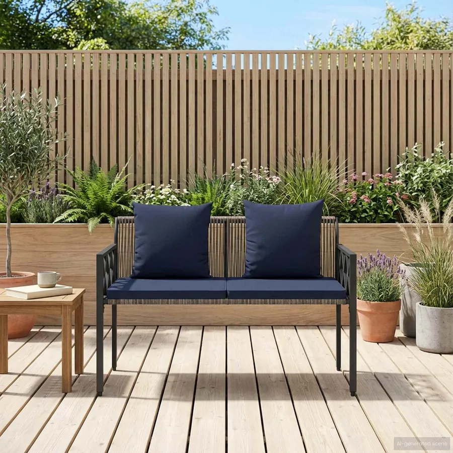 Bancs d'extérieur 2 -Seater 116 x 56 x 75 cm polyrotin - 3