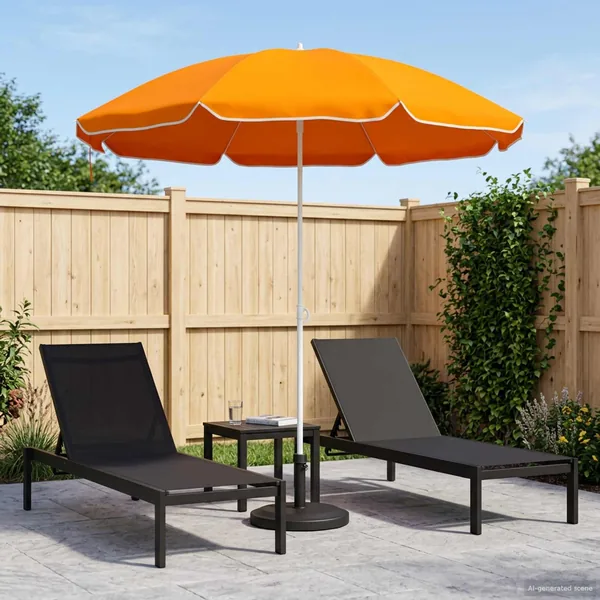 Parasol de jardin 160 cm polyester 170T Orange