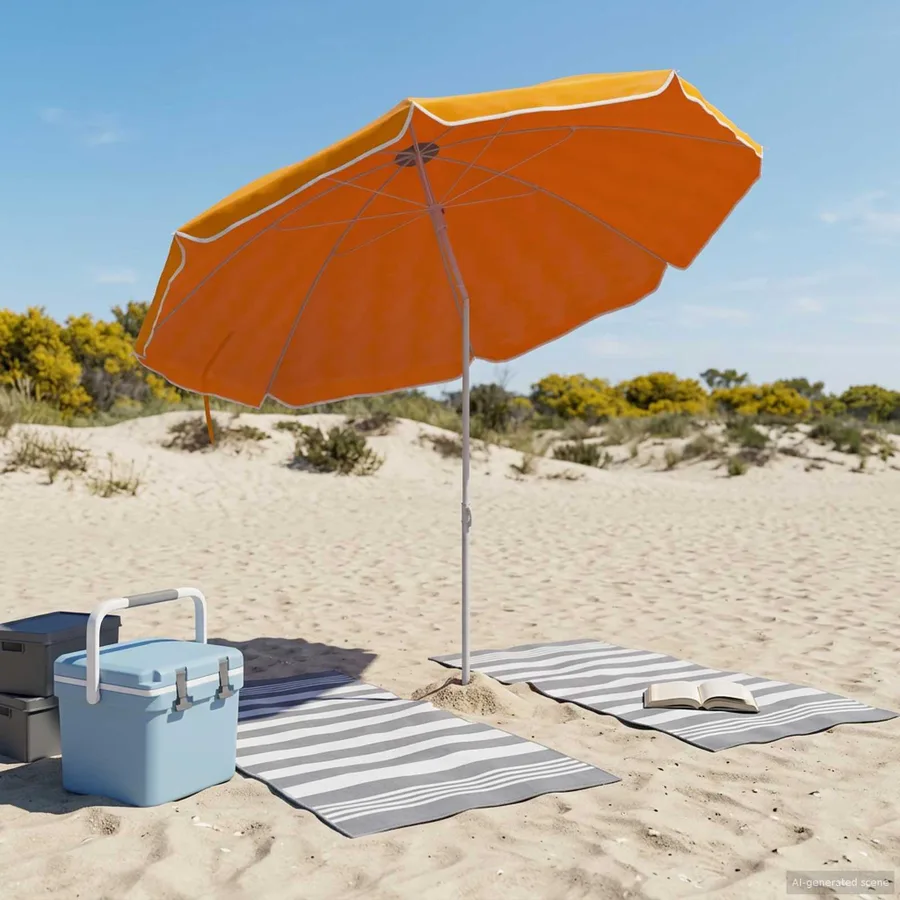 Parasol de jardin 160 cm polyester 170T Orange - 3