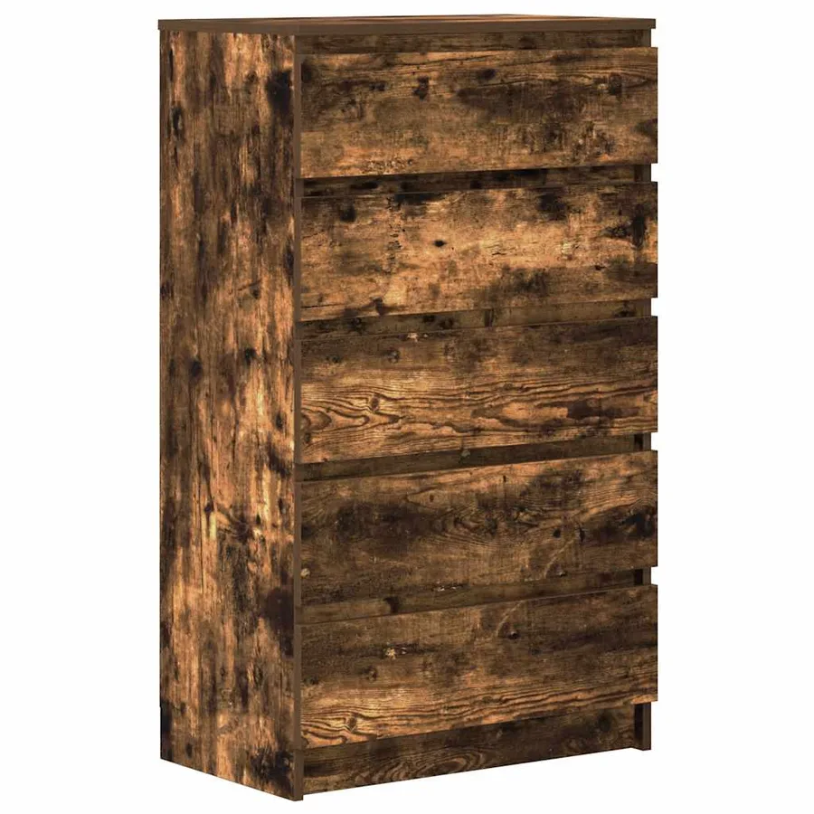 Commode Chêne fumé 60x36x103 cm Bois d'ingénierie - 2