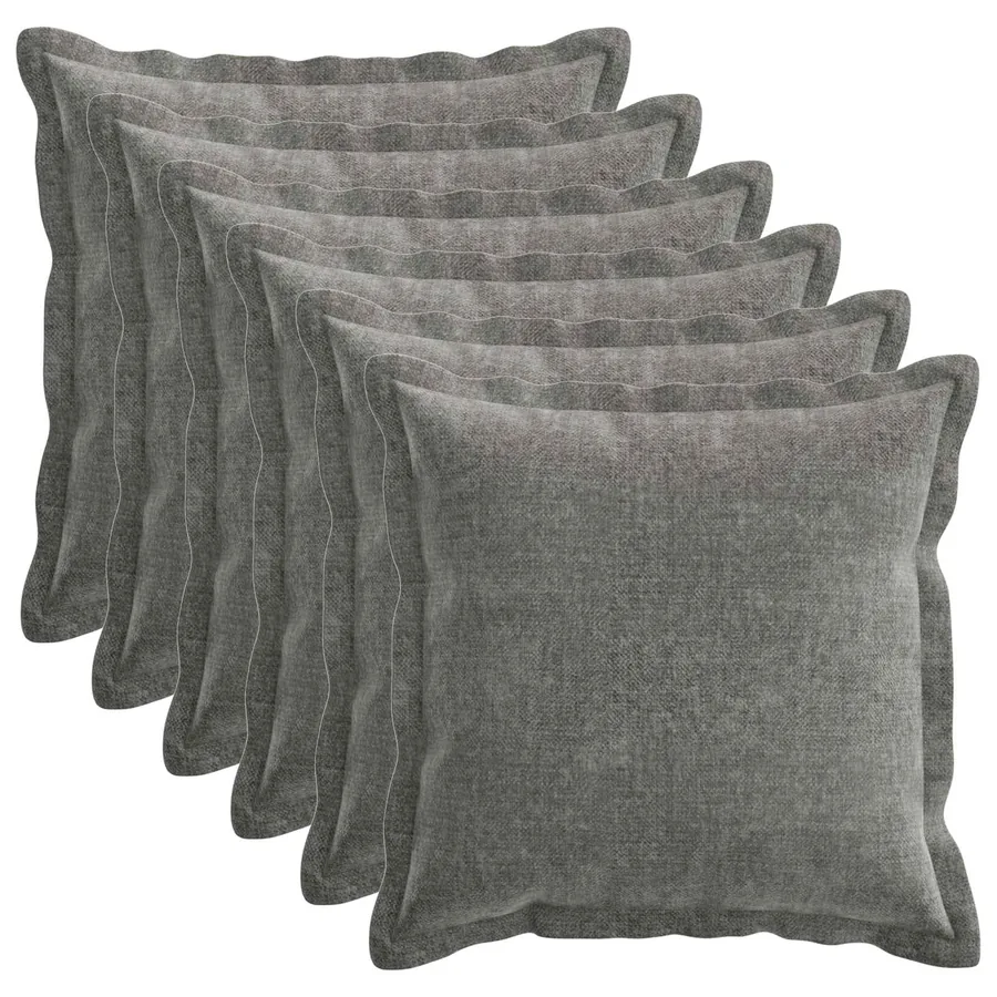 Housse de coussin 6 pcs HOUTEN Gris foncé 40 x 40 cm