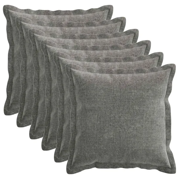 Housse de coussin 6 pcs HOUTEN Gris foncé 40 x 40 cm