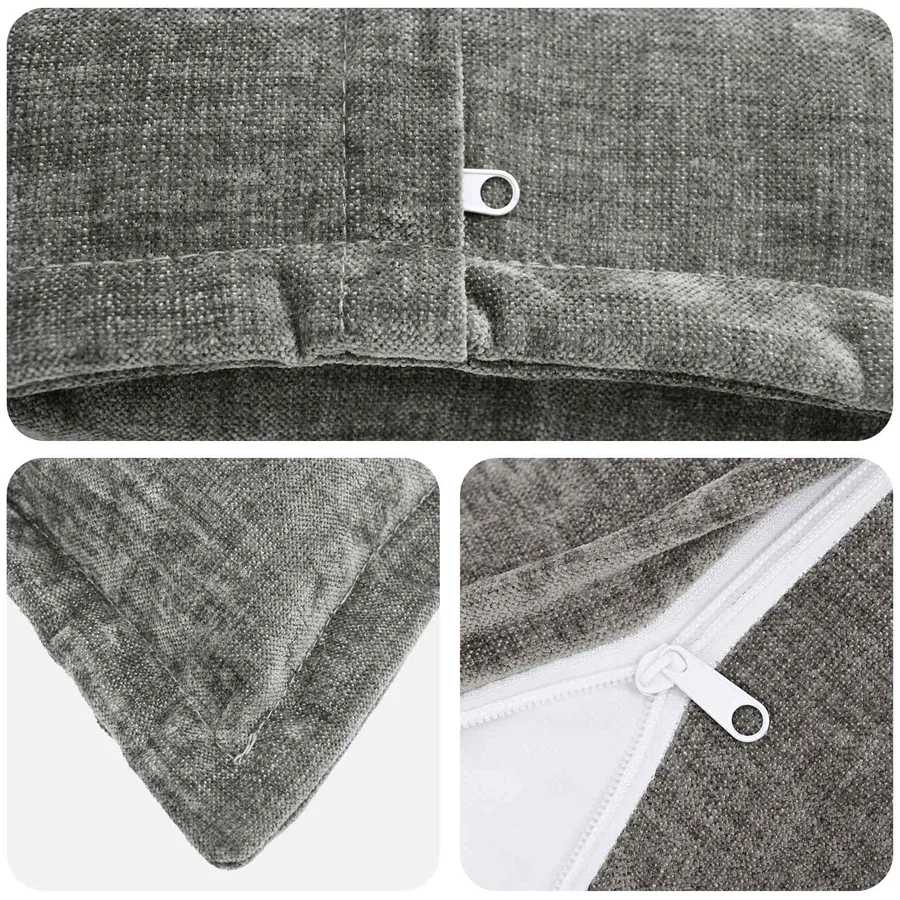 Housse de coussin 6 pcs HOUTEN Gris foncé 40 x 40 cm - 4