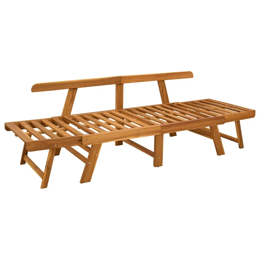 Banc de jardin 3 en 1 avec coussins Bois d'Acacia Massif - 4