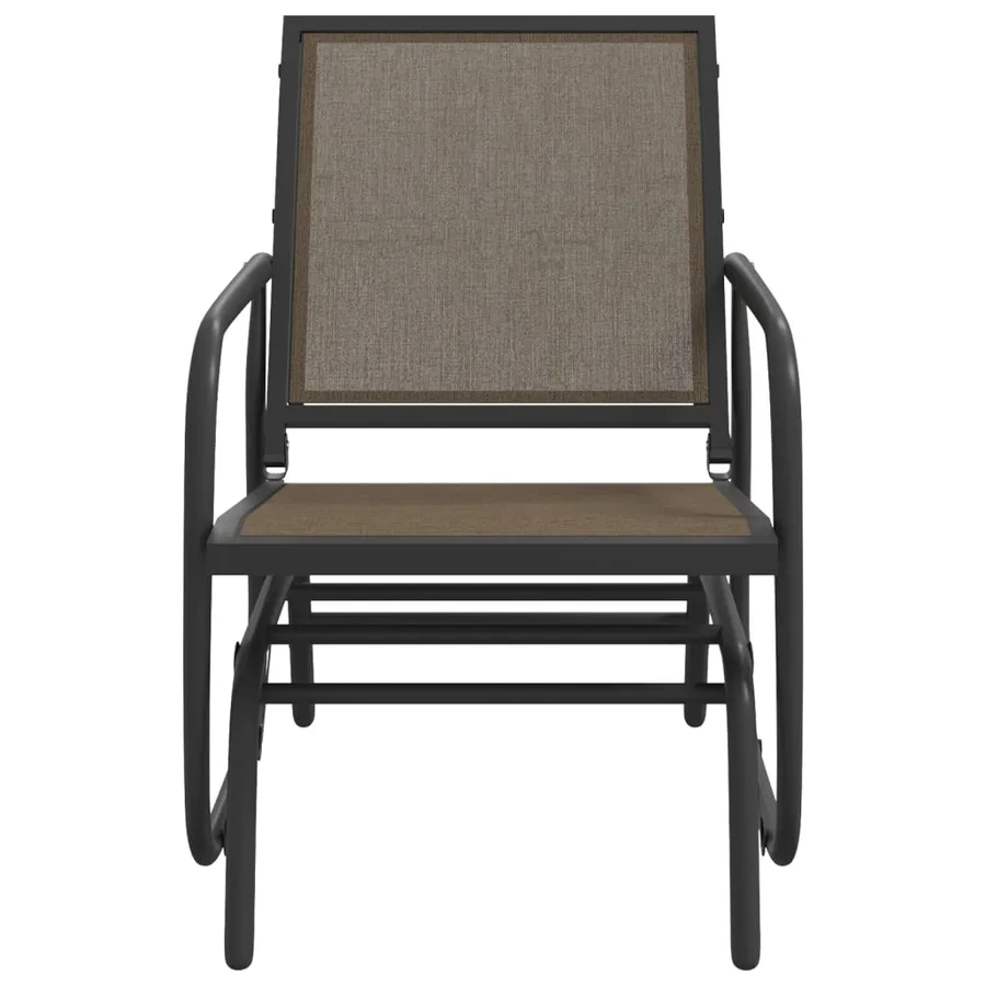 Chaise oscillante de jardin marron 61x76x87 cm textilène/acier - 3