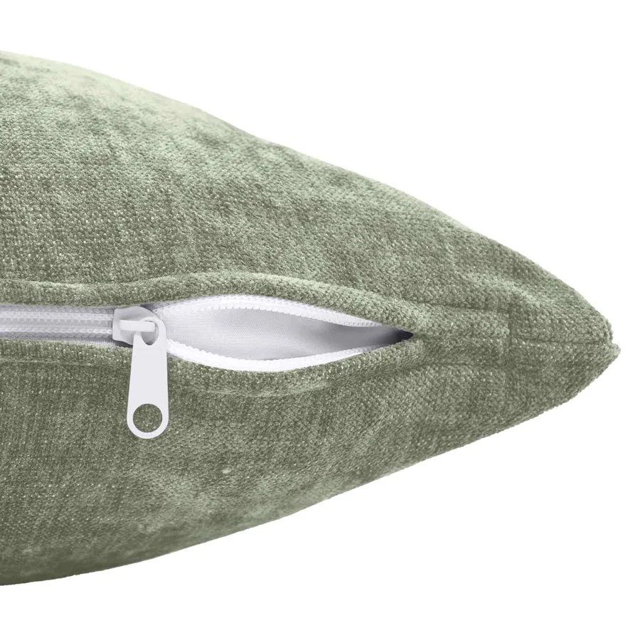 Housse de coussin 6 pcs HEERLEN Vert 40 x 40 cm Tissu Chenille - 5