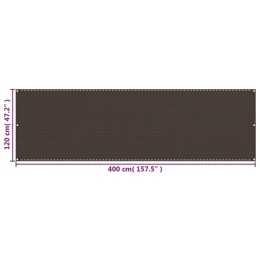 Écran de balcon Marron 120x400 cm PEHD - 5