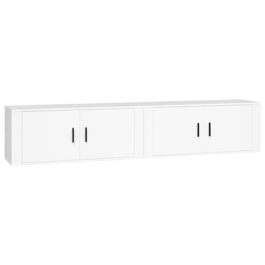 Meubles TV muraux 2 pcs blanc 100x34,5x40 cm - 2