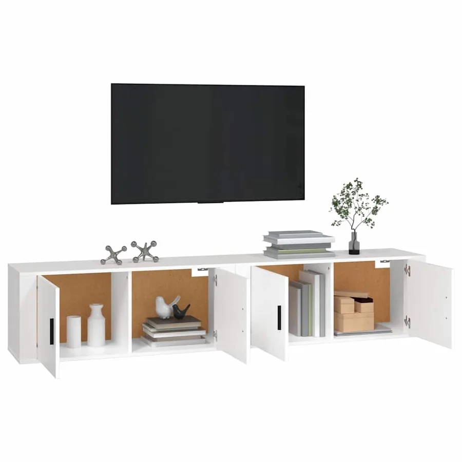 Meubles TV muraux 2 pcs blanc 100x34,5x40 cm - 3