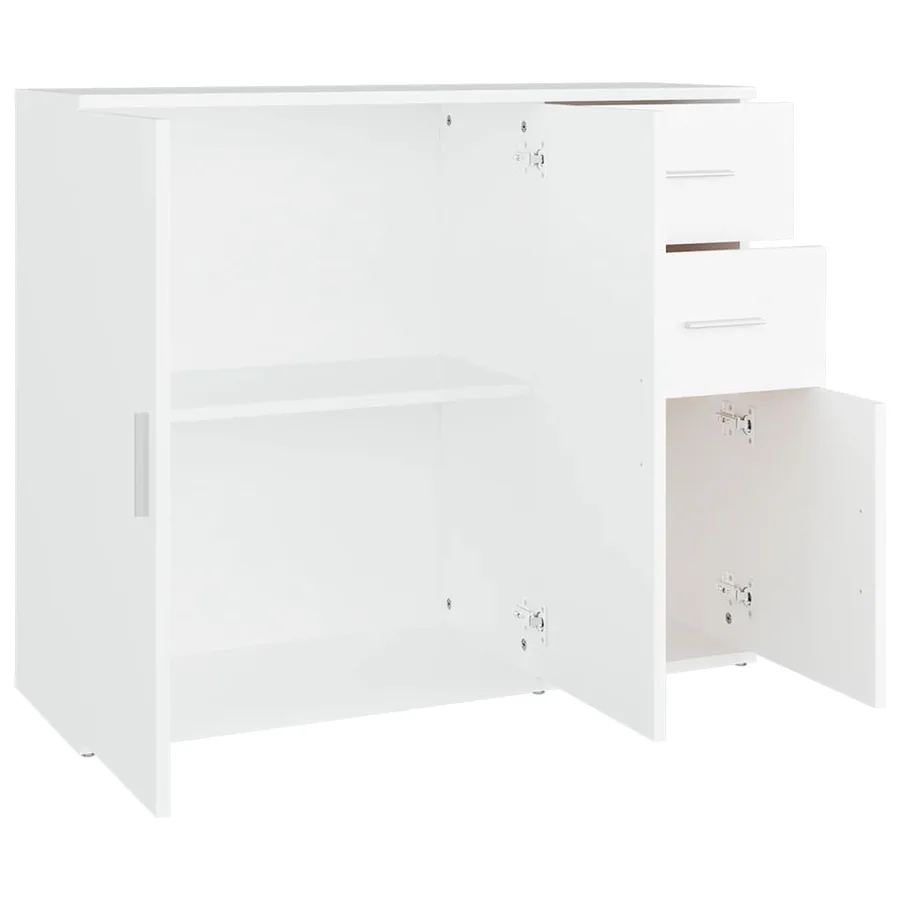 Buffet Blanc 91x29,5x75 cm Bois d'ingénierie - 8
