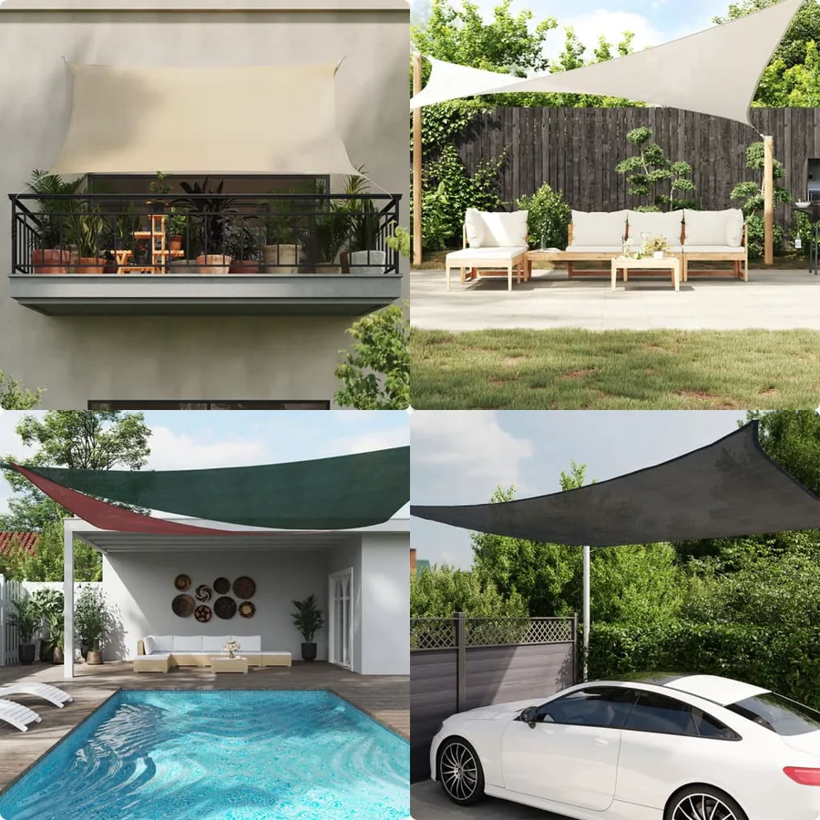 Voile d'ombrage 160 g/m² Anthracite 4x7 m PEHD