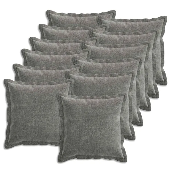 Housse de coussin 12 pcs HOUTEN Gris foncé 50 x 50 cm