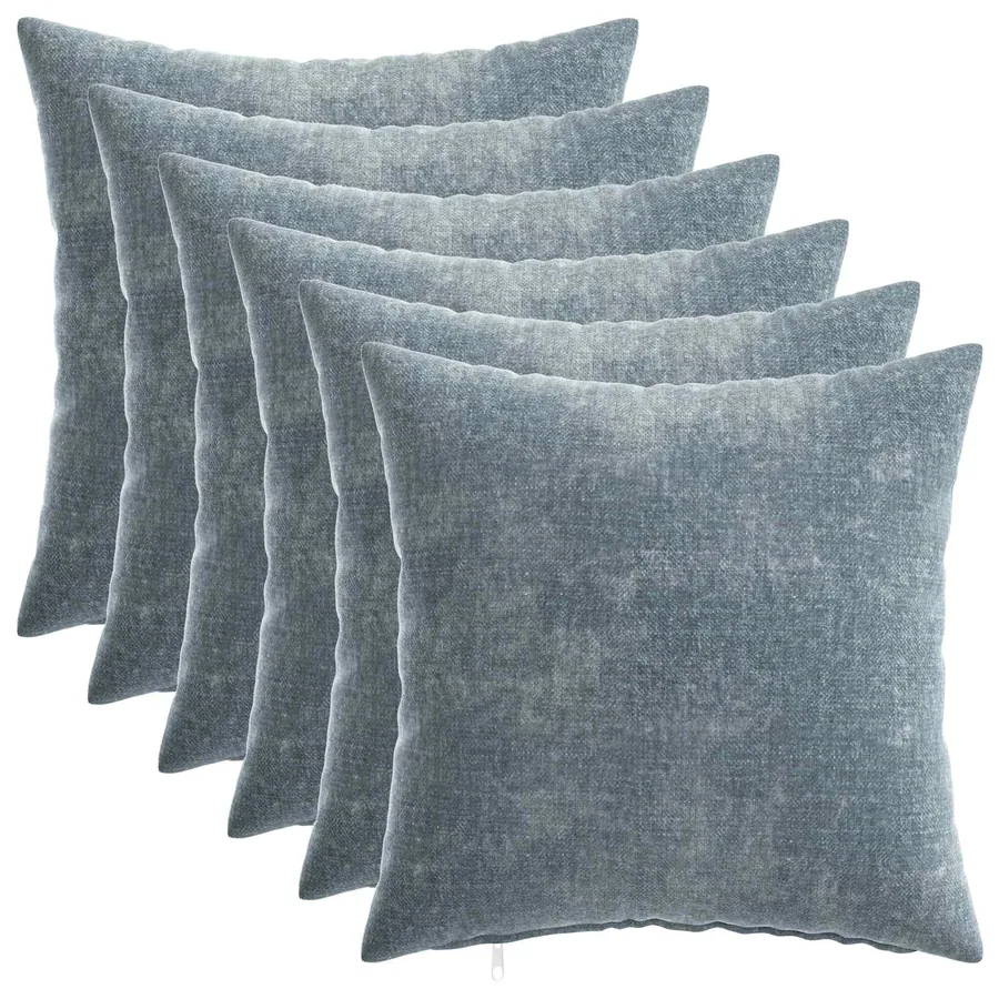 Housse de coussin 6 pcs HEERLEN Bleu clair 40 x 40 cm