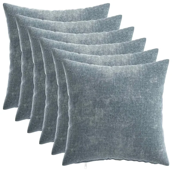Housse de coussin 6 pcs HEERLEN Bleu clair 40 x 40 cm