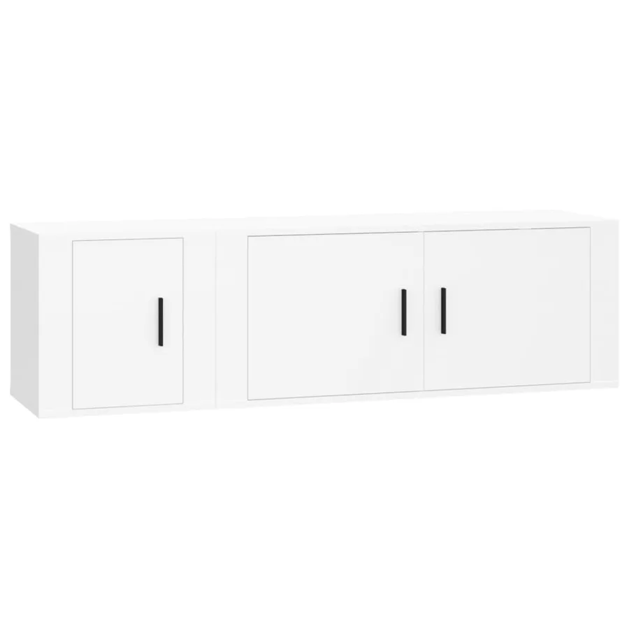 Ensemble de meubles TV 2 pcs Blanc Bois d'ingénierie - 2