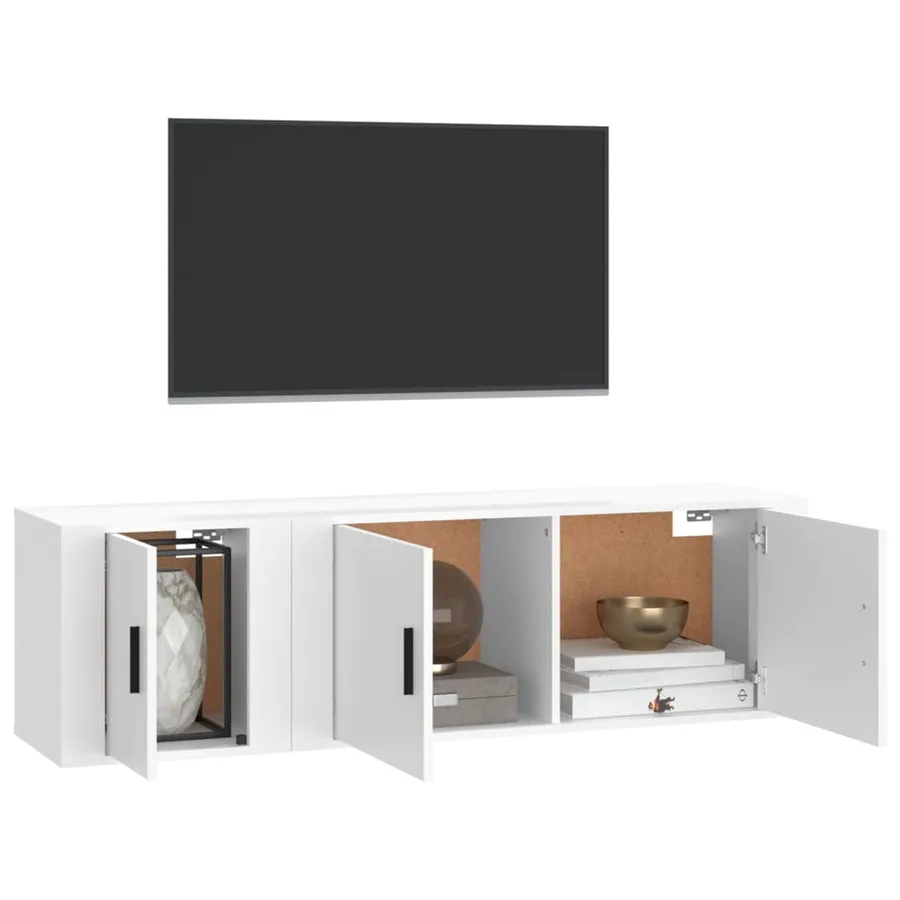 Ensemble de meubles TV 2 pcs Blanc Bois d'ingénierie - 3