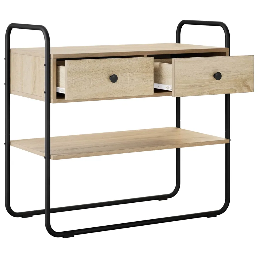 Table console Chêne Sonoma 80 x 40 x 75 cm Bois d'ingénierie - 4
