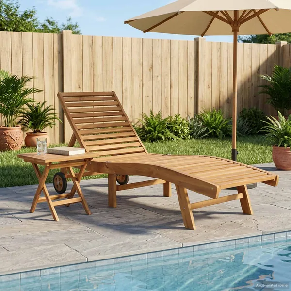 Transat 2 pcs Marron Bois de teck massif