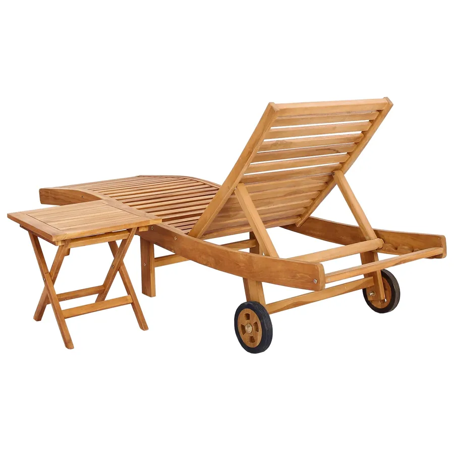 Transat 2 pcs Marron Bois de teck massif - 5