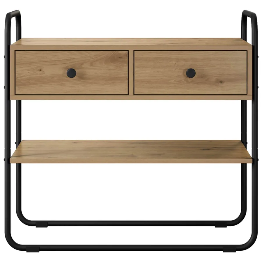 Table console Chêne artisanal 80 x 40 x 75 cm Bois d'ingénierie - 5
