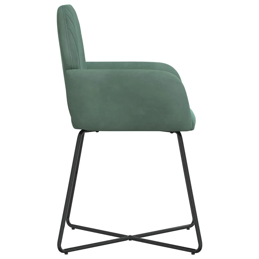 Chaises de salle à manger 6 pcs Velours Vert Mer - 4