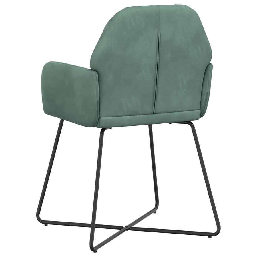 Chaises de salle à manger 6 pcs Velours Vert Mer - 5