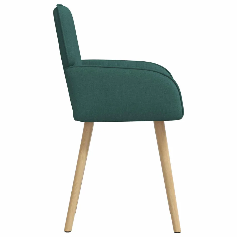 Chaises de salle à manger 2 pcs Tissu Vert foncé - 4