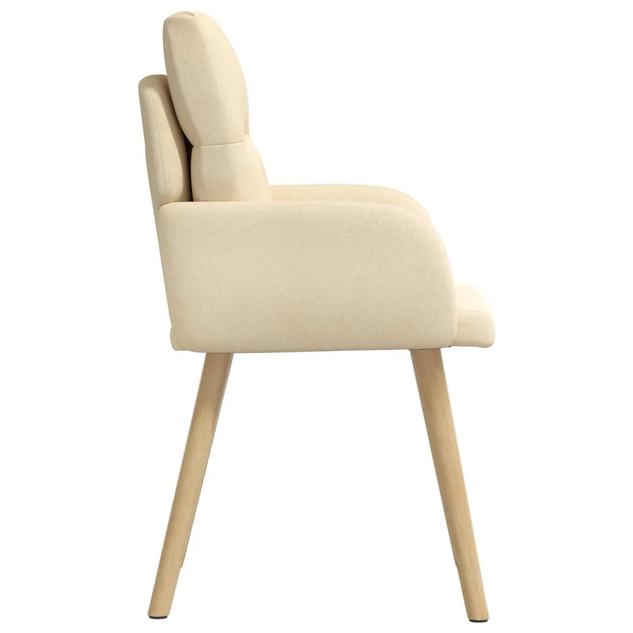Chaises de salle à manger 2 pcs Tissu Crème 60 x 56 x 96 cm - 4