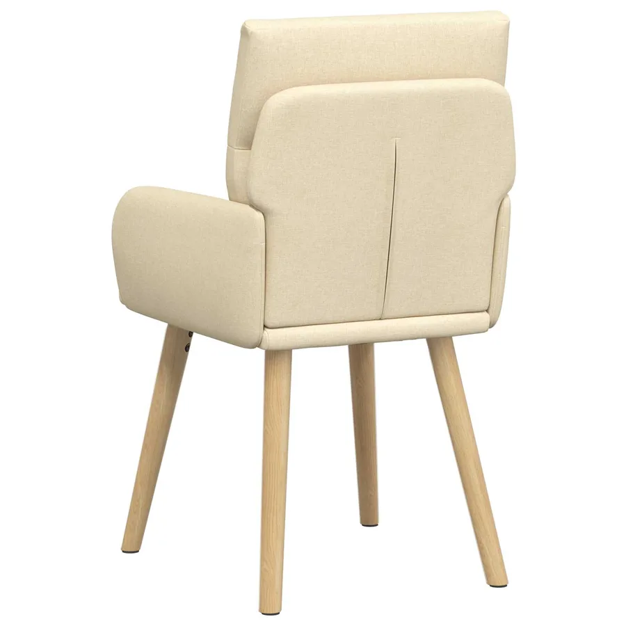 Chaises de salle à manger 2 pcs Tissu Crème 60 x 56 x 96 cm - 5