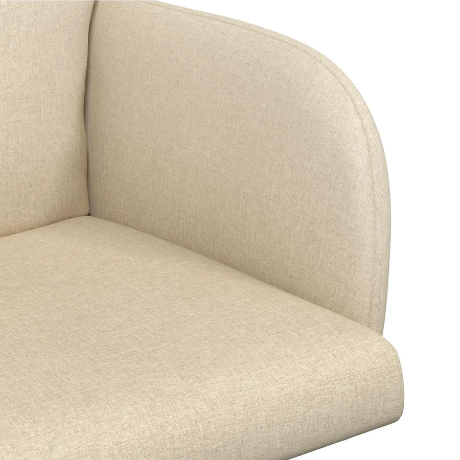 Chaises de salle à manger 2 pcs Tissu Crème 60 x 56 x 96 cm - 6