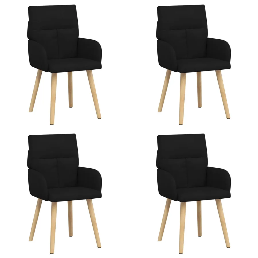 Chaises de salle à manger 4 pcs Tissu Noir 60 x 56 x 96 cm - 2