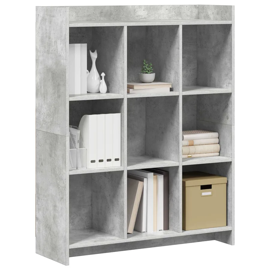 Bibliothèque Gris Béton 87,5 x 30 x 111 cm Bois d'ingénierie - 3