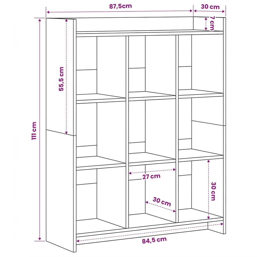 Bibliothèque Sonoma gris 87,5 x 30 x 111 cm Bois d'ingénierie - 8