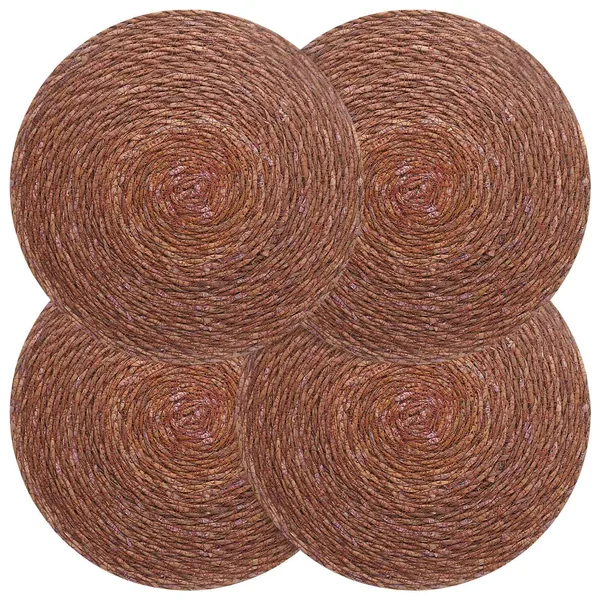 Dessous de verre en herbe marine 4 pcs Marron Ø 30 cm