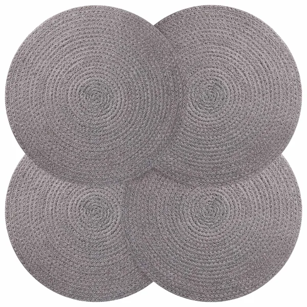 Placemets en jute 4 pcs Gris Ø 30 cm 100 % jute Tossa
