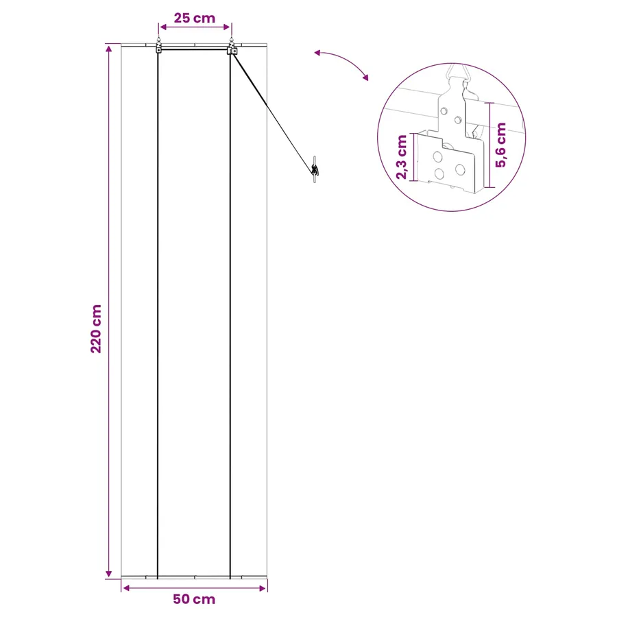 Store enrouleur Marron 50 x 220 cm Bambou - 7