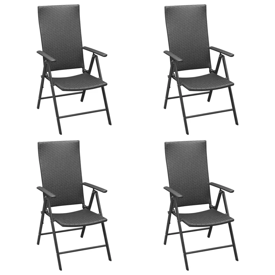 Ensemble à manger de jardin 5 pcs noir - 6