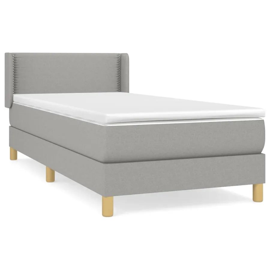 Sommier à lattes de lit et matelas Gris clair 90x190 cm Tissu - 2