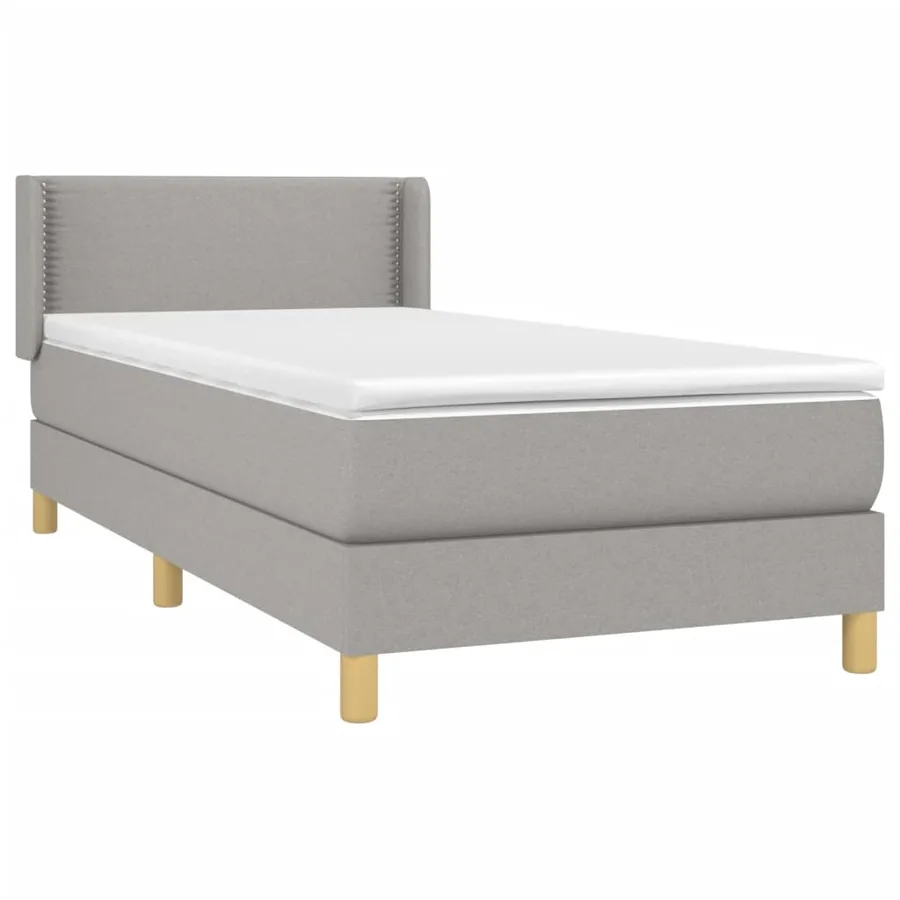 Sommier à lattes de lit et matelas Gris clair 90x190 cm Tissu - 3
