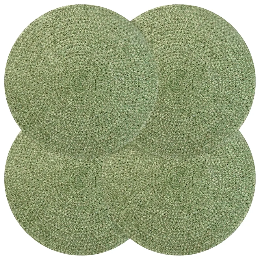 Placemets en jute 4 pcs Vert olive Ø 30 cm 100 % jute Tossa
