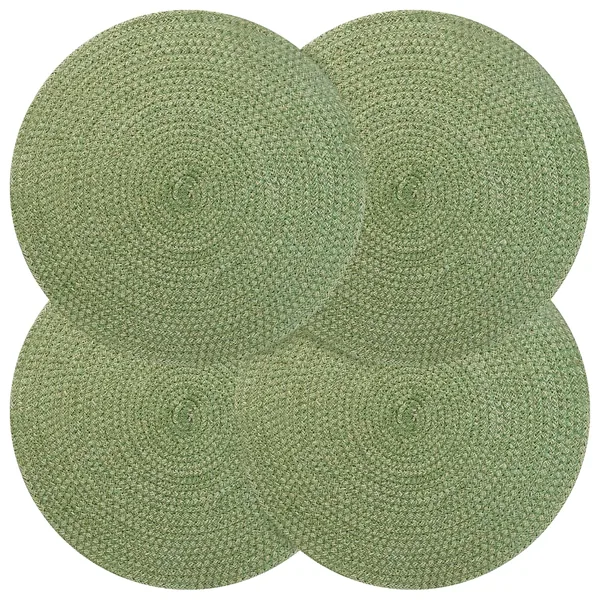 Placemets en jute 4 pcs Vert olive Ø 30 cm 100 % jute Tossa