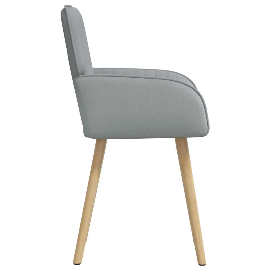 Chaises de salle à manger 6 pcs Tissu Gris clair - 4