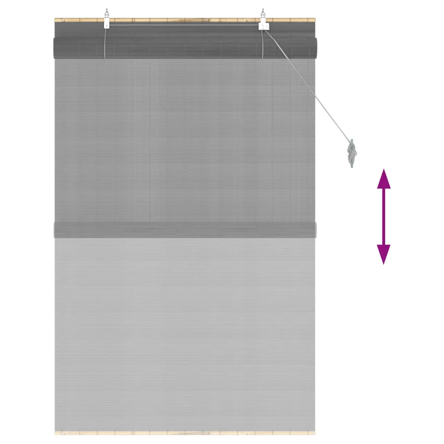 Store enrouleur Gris 90 x 160 cm Bambou - 6